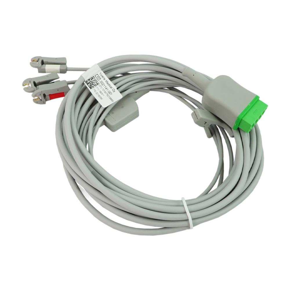 ECG Trunk Cable, 3-ld w/ integrated grabber leadwire, AHA, 3.6 m/12 ft. ECG Trunk Cable, 3-ld w/ integrated grabber leadwire, AHA, 3.6 m/12 ft.