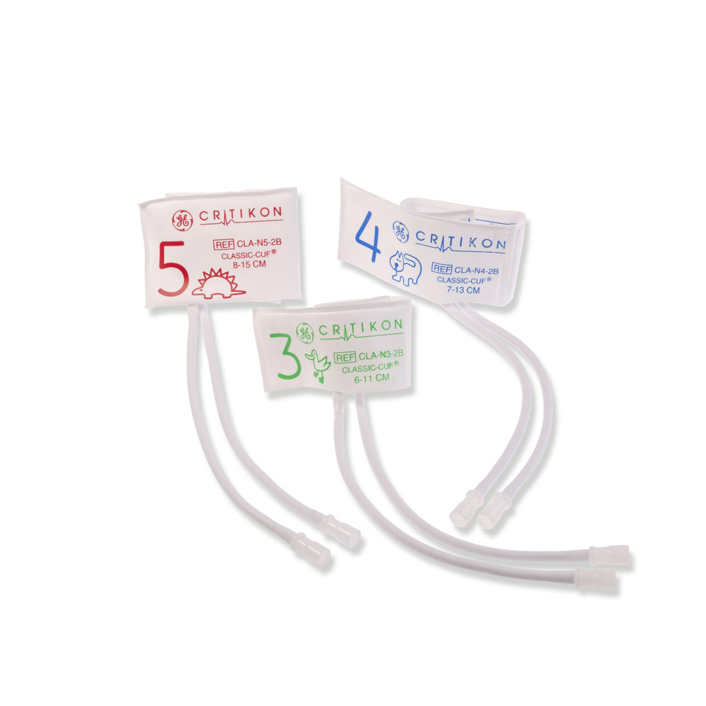CLASSIC-CUF Mix Neonate Blood Pressure Cuffs, 2 Tubes Neo-Snap (3/box) CLASSIC-CUF Mix Neonate Blood Pressure Cuffs, 2 Tubes Neo-Snap (3/box)