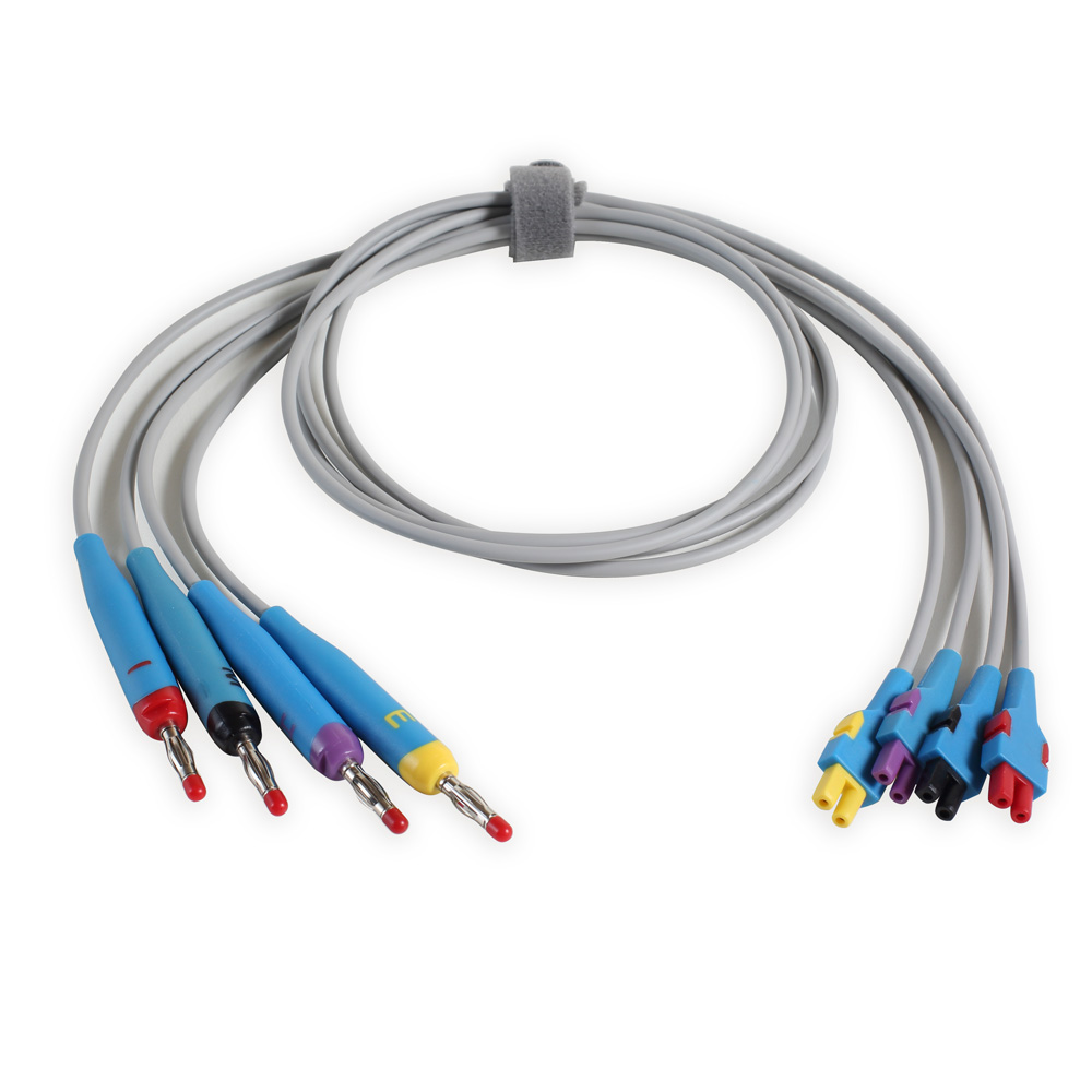 ECG Leadwire Set, 4 Add-On, Banana, IEC-HEIM, 80cm (1/box)