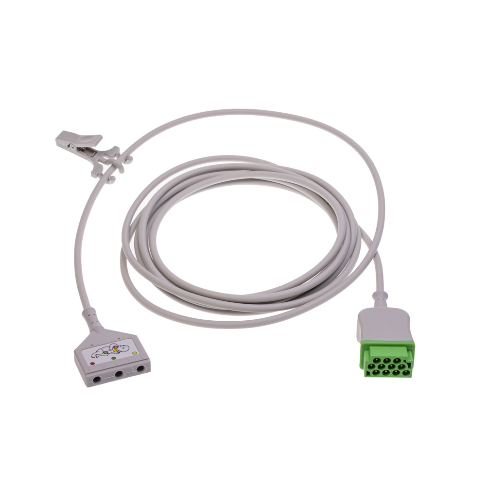 ECG Neonatal DIN 3-lead Trunk Cable, IEC, 3.6m (1/box)