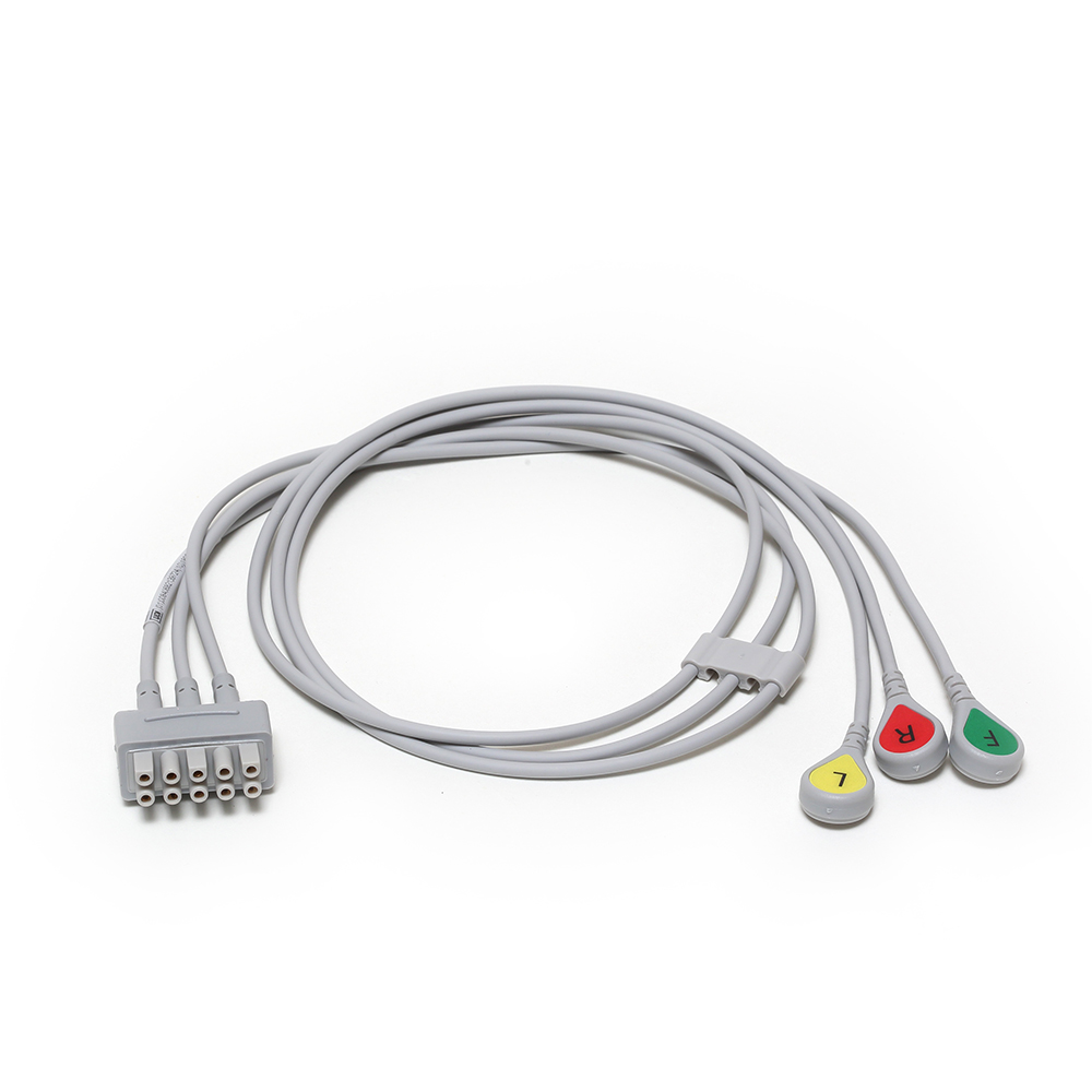 ECG 3-lead Leadwire Set, Grouped, Snap, IEC, 74 cm (1/box) ECG 3-lead Leadwire Set, Grouped, Snap, IEC, 74 cm (1/box)