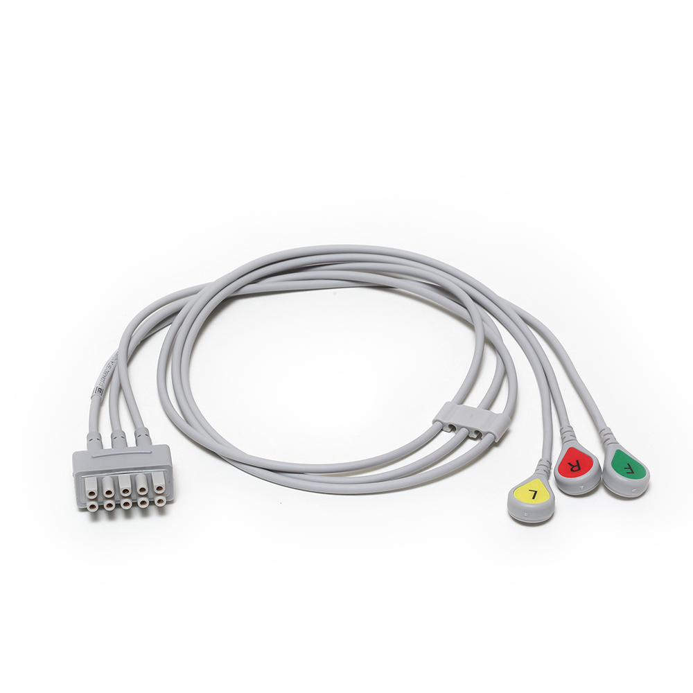 ECG 3-lead Leadwire Set, Grouped, Snap, IEC, 74 cm (1/box)