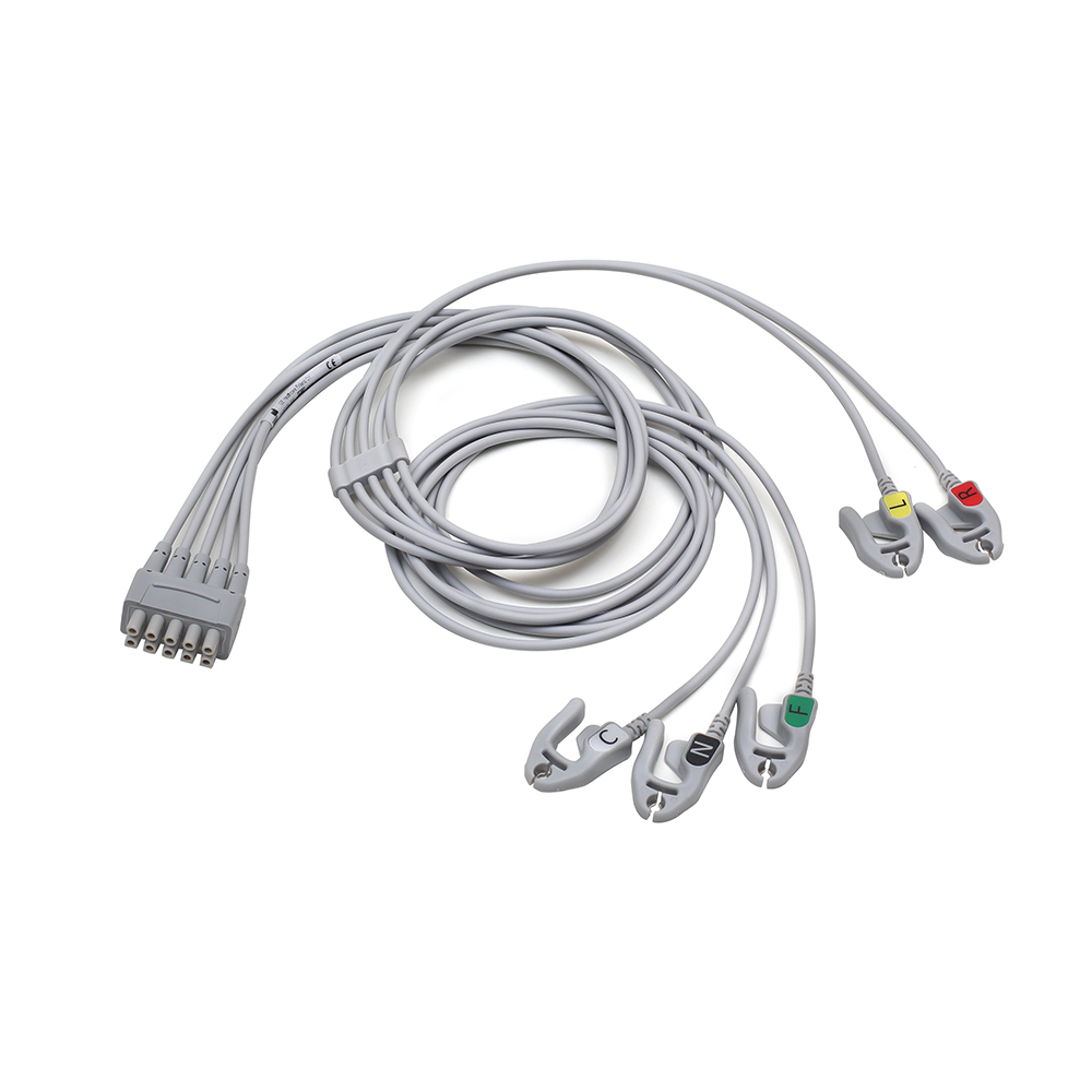 ECG 5-lead Leadwire Set, Grouped, Grabber, IEC, mix 74cm 1.3m (1/box)
