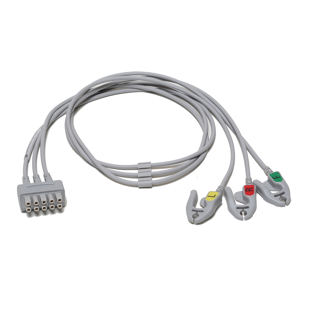 ECG 3-lead Leadwire Set, Grabber, IEC, 74cm (1/box)
