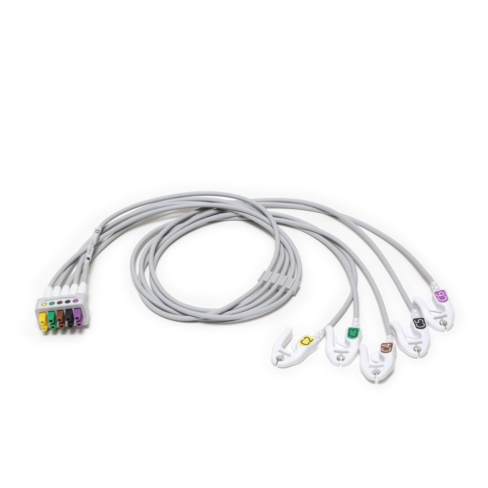 ECG 5-lead C2-6 Leadwire Set, Grabber, IEC, 74cm (1/box) ECG 5-lead C2-6 Leadwire Set, Grabber, IEC, 74cm (1/box)