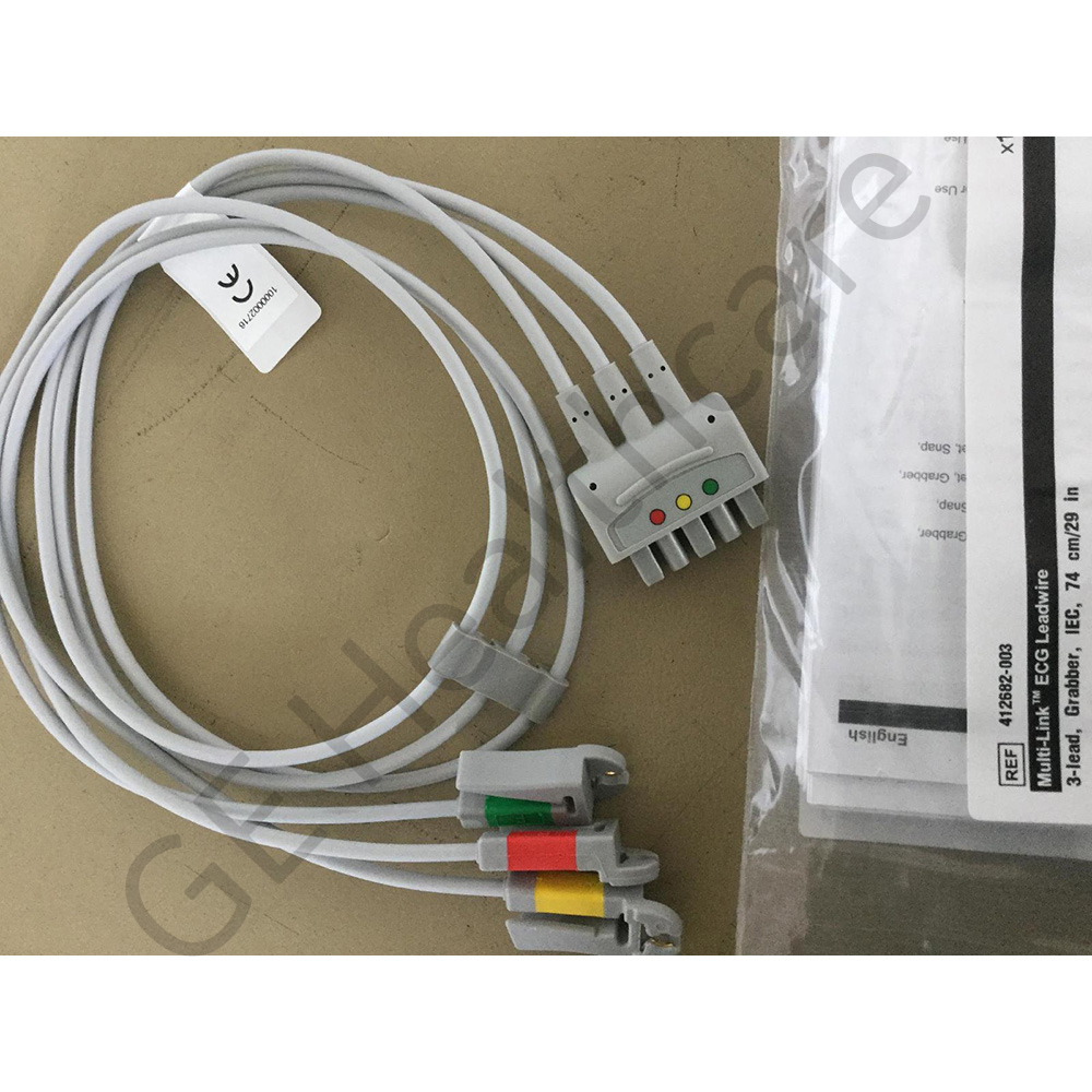 Multi-Link* ECG leadwire set, 3 Lead,  grabber, 74 cm, IEC, Reus., 1 pc