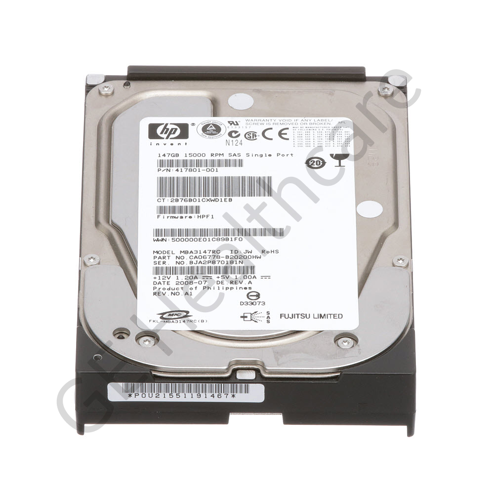 146GB SAS 15K RPM Disk Drive - Fujitsu, Computed Tomography (CT) | GE ...