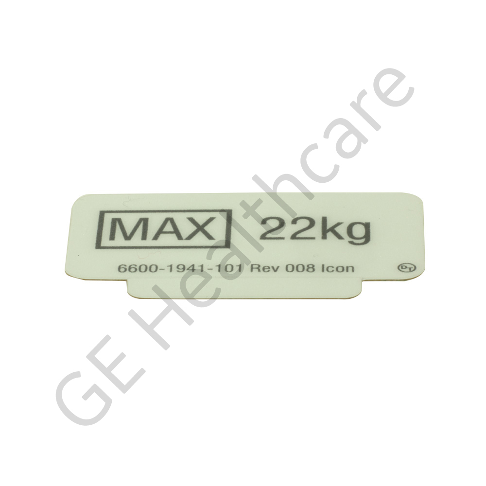Sticker Weight Limit Label - Shelf 50lb 22kg English