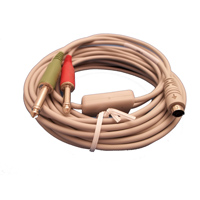 Defibrillator Cable 7-Pin Mini Din Plug - Two 1/4 Phone Plug